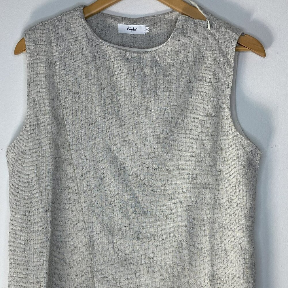 Sleeveless Top, Crossover front, Light/ Summery material, Beige/Tan, Size S